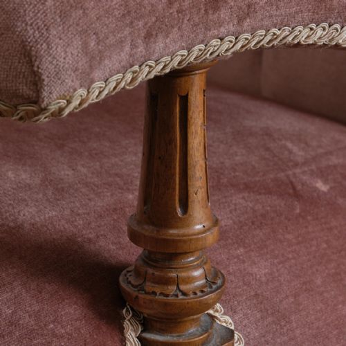 19TH CENTURY DEEP SEATED OPEN ARMCHAIR - ADDITIONAL PHOTO 9