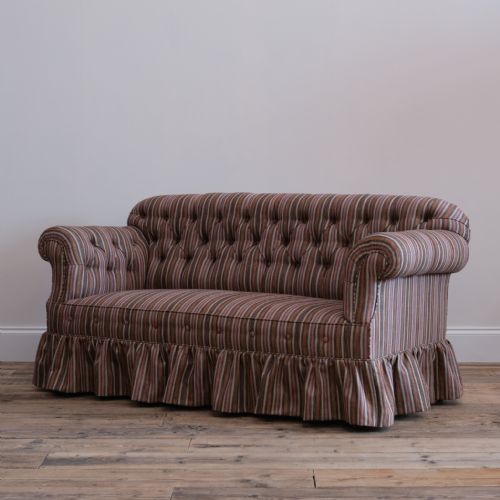 19TH CENTURY COUNTRY HOUSE SOFA IN STRIPED TICKING - ADDITIONAL PHOTO 8