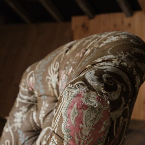 19TH CENTURY GILLOWS SLIPPER CHAIR IN ORIGINAL FABRIC - ADDITIONAL PHOTO 5