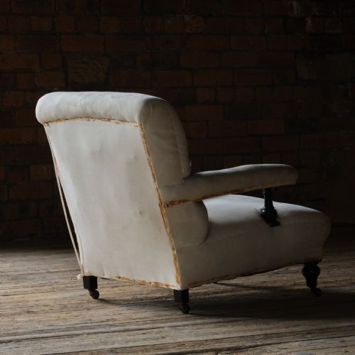 ANTIQUE HOWARD STYLE OPEN ARMCHAIR - ADDITIONAL PHOTO 3