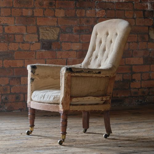 ANTIQUE REGENCY SIMULATED ROSEWOOD ARMCHAIR - ADDITIONAL PHOTO 6