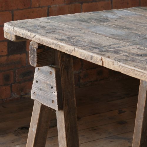 EARLY 20TH CENTURY PINE TRESTLE TABLE - ADDITIONAL PHOTO 1
