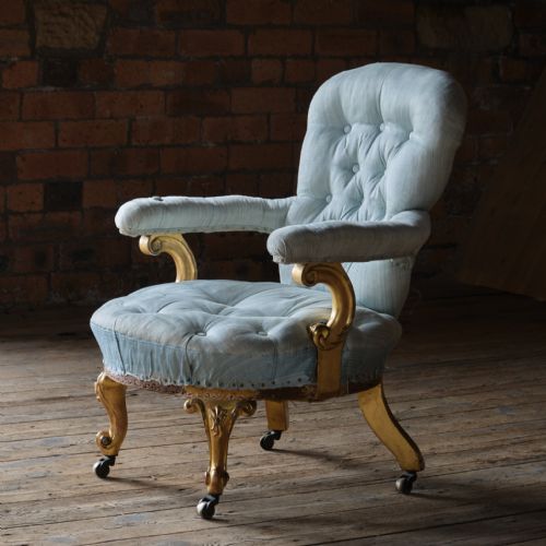 19TH CENTURY GILTWOOD OPEN ARMCHAIR - ADDITIONAL PHOTO 2