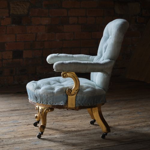 19TH CENTURY GILTWOOD OPEN ARMCHAIR - ADDITIONAL PHOTO 4