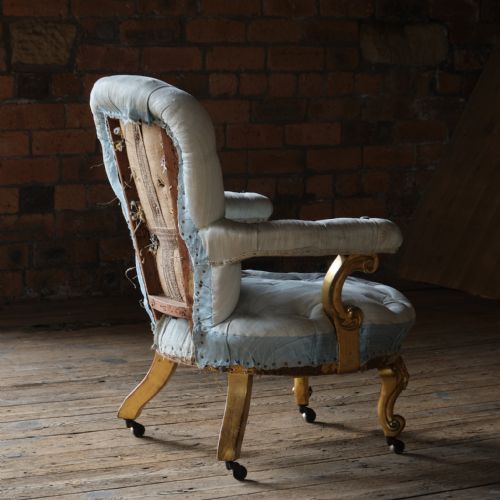 19TH CENTURY GILTWOOD OPEN ARMCHAIR - ADDITIONAL PHOTO 6