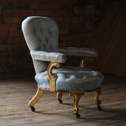 19TH CENTURY GILTWOOD OPEN ARMCHAIR - ADDITIONAL PHOTO 7