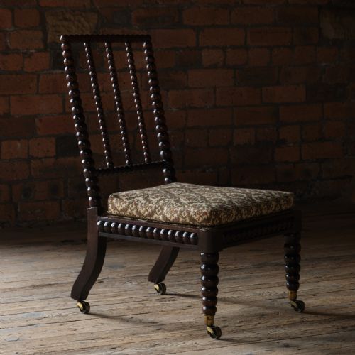 EARLY 19TH CENTURY REGENCY BOBBIN SLIPPER CHAIR - ADDITIONAL PHOTO 3