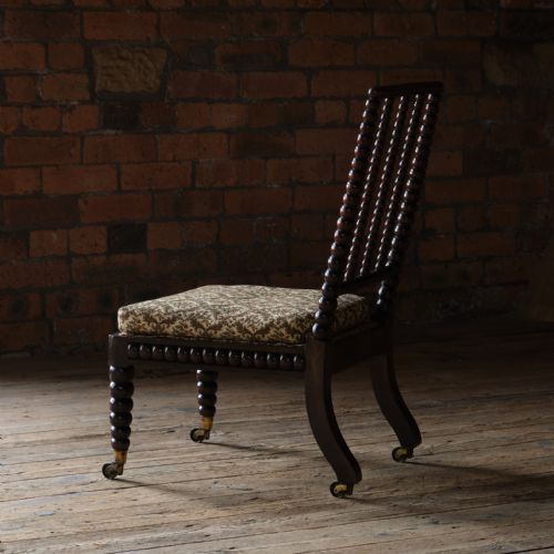 EARLY 19TH CENTURY REGENCY BOBBIN SLIPPER CHAIR - ADDITIONAL PHOTO 5