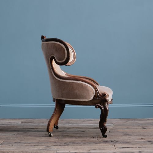 19TH CENTURY CARVED ROSEWOOD ARMCHAIR - ADDITIONAL PHOTO 2