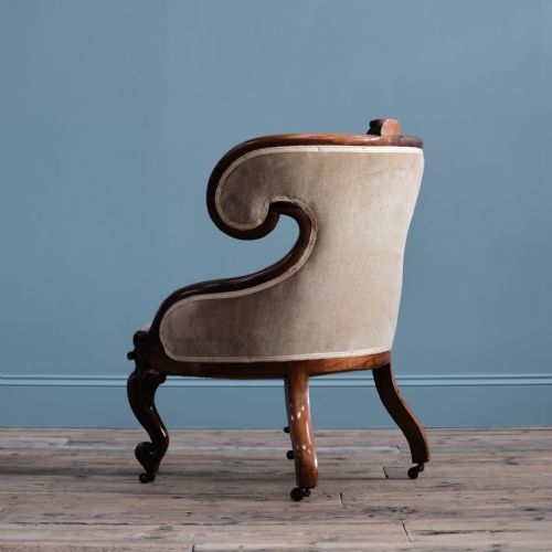 19TH CENTURY CARVED ROSEWOOD ARMCHAIR - ADDITIONAL PHOTO 3