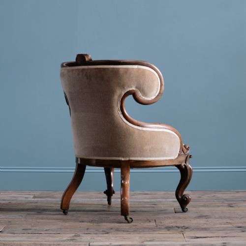 19TH CENTURY CARVED ROSEWOOD ARMCHAIR - ADDITIONAL PHOTO 4