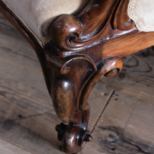 19TH CENTURY CARVED ROSEWOOD ARMCHAIR - ADDITIONAL PHOTO 15