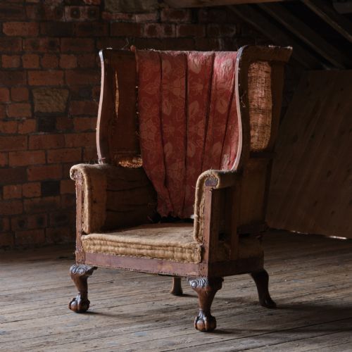 antique early 20th century barrel back armchair - CATEGORY: ANTIQUE CHAIRS - DATED 1900
