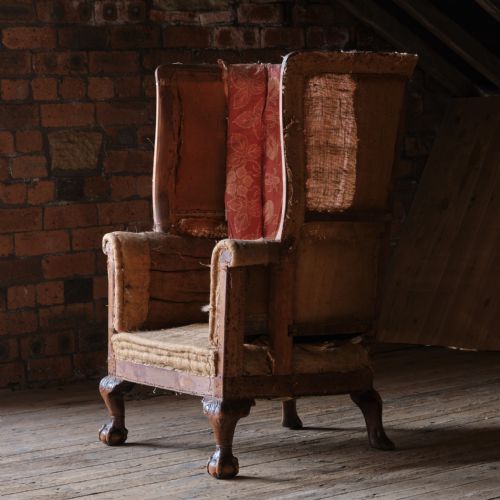 ANTIQUE EARLY 20TH CENTURY BARREL BACK ARMCHAIR - ADDITIONAL PHOTO 6