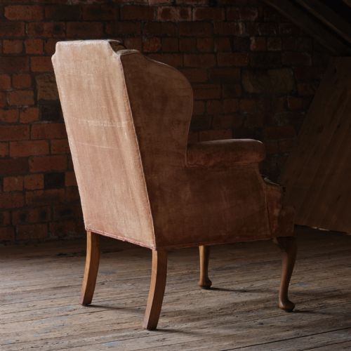 ANTIQUE EARLY 20TH CENTURY WINGBACK ARMCHAIR - ADDITIONAL PHOTO 3
