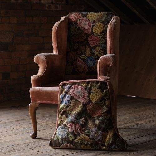 ANTIQUE EARLY 20TH CENTURY WINGBACK ARMCHAIR - ADDITIONAL PHOTO 8