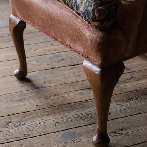 ANTIQUE EARLY 20TH CENTURY WINGBACK ARMCHAIR - ADDITIONAL PHOTO 9