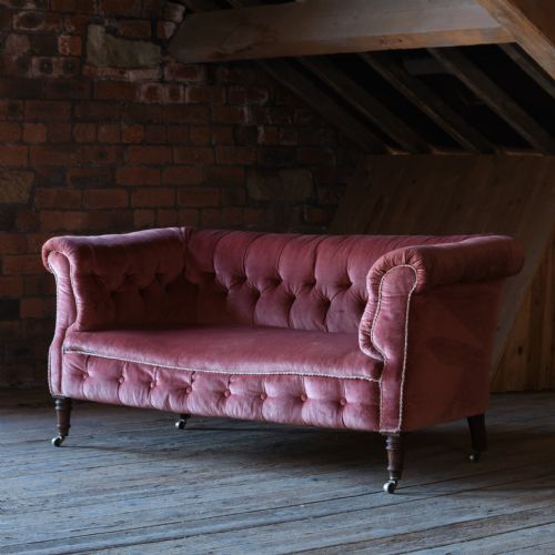 antique petite 2 seater chesterfield sofa - CATEGORY: ANTIQUE SOFAS - DATED 1900