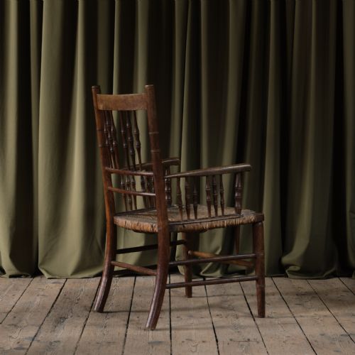 19TH CENTURY SUSSEX CHAIR ATTRIBUTED TO WILLIAM MORRIS - ADDITIONAL PHOTO 5