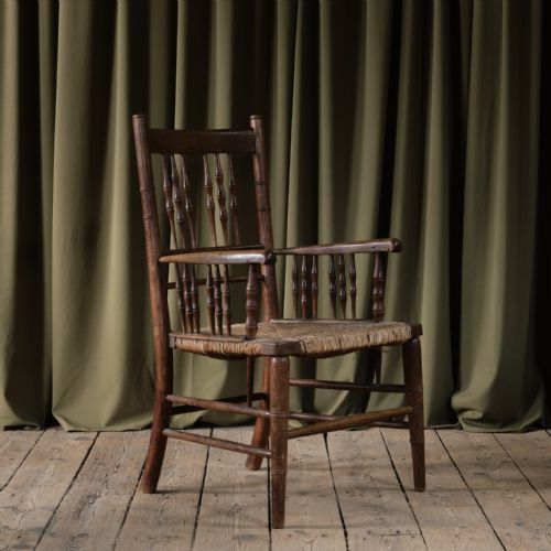 19TH CENTURY SUSSEX CHAIR ATTRIBUTED TO WILLIAM MORRIS - ADDITIONAL PHOTO 7