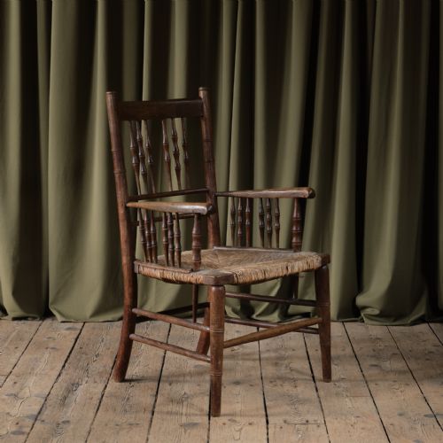 19TH CENTURY SUSSEX CHAIR ATTRIBUTED TO WILLIAM MORRIS - ADDITIONAL PHOTO 8
