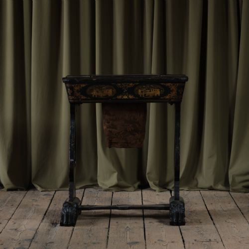 ANTIQUE 19TH CENTURY CHINOISERIE SEWING TABLE - ADDITIONAL PHOTO 1