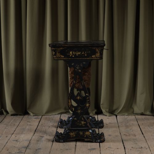 ANTIQUE 19TH CENTURY CHINOISERIE SEWING TABLE - ADDITIONAL PHOTO 3