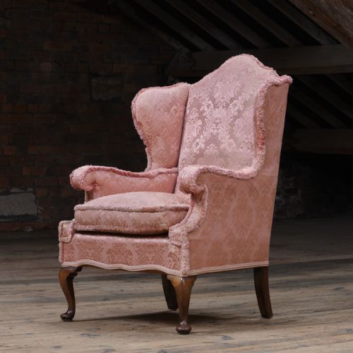 ANTIQUE EARLY 20TH CENTURY WINGBACK ARMCHAIR - ADDITIONAL PHOTO 2