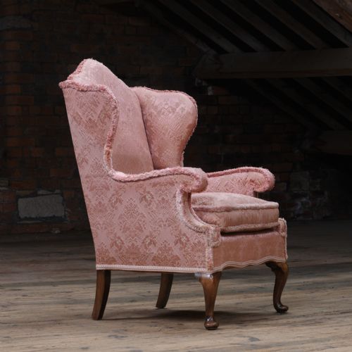 ANTIQUE EARLY 20TH CENTURY WINGBACK ARMCHAIR - ADDITIONAL PHOTO 3