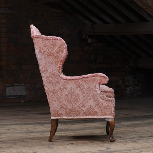 ANTIQUE EARLY 20TH CENTURY WINGBACK ARMCHAIR - ADDITIONAL PHOTO 5