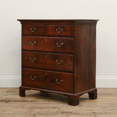 18TH CENTURY GEORGE III OAK CHEST OF DRAWERS - ADDITIONAL PHOTO 3