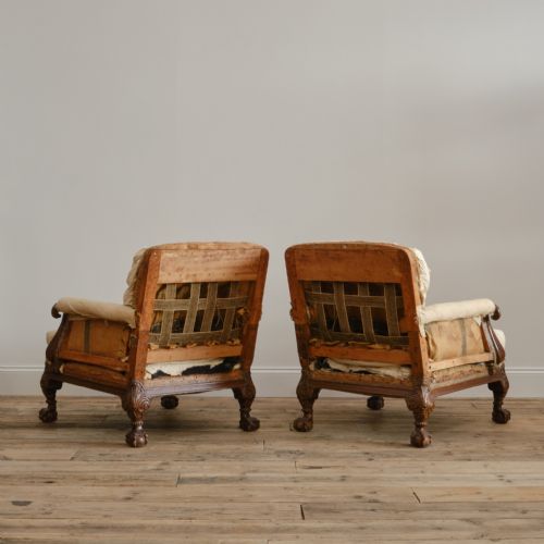 PAIR OF DEEP SEATED COUNTRY HOUSE ARMCHAIRS - ADDITIONAL PHOTO 3