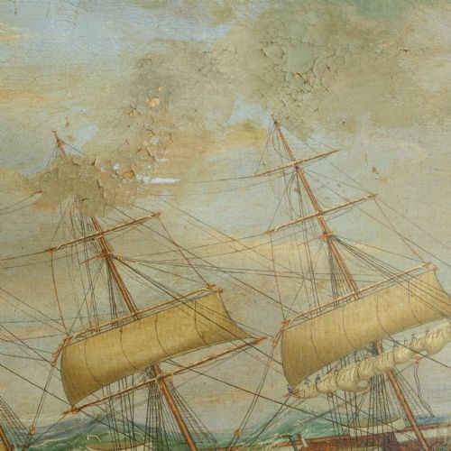 OIL ON CANVAS SHIP PAINTING - ADDITIONAL PHOTO 2