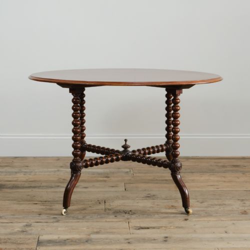 19th century oval bobbin centre table - CATEGORY: ANTIQUE TABLES - DATED VICTORIAN