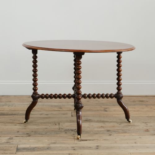 19TH CENTURY OVAL BOBBIN CENTRE TABLE - ADDITIONAL PHOTO 1