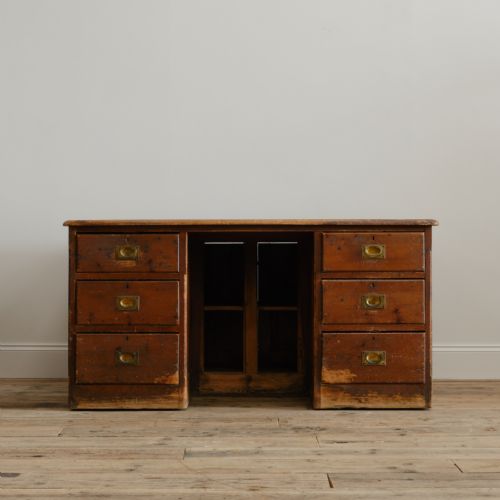 ANTIQUE COUNTRY HOUSE PINE PEDESTAL DESK HOLKHAM HALL - ADDITIONAL PHOTO 3