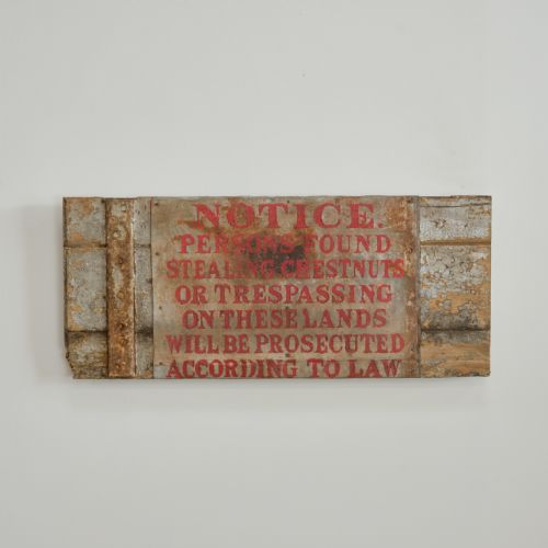 anti chestnut theft sign - CATEGORY: ANTIQUE MISCELLANEOUS - DATED 1900