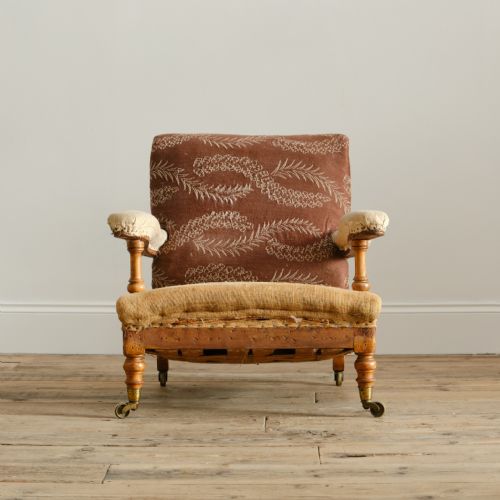 19TH CENTURY HOWARD SONS OPEN ARMCHAIR - ADDITIONAL PHOTO 2