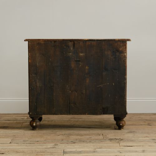 ANTIQUE PINE CHEST OF DRAWERS IN ORIGINAL SIMULATED OAK PAINT - ADDITIONAL PHOTO 3