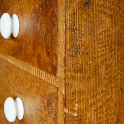 ANTIQUE PINE CHEST OF DRAWERS IN ORIGINAL SIMULATED OAK PAINT - ADDITIONAL PHOTO 11