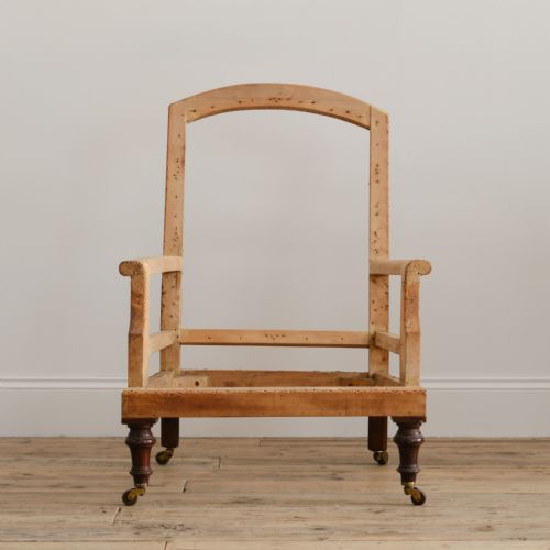 ANTIQUE 19TH CENTURY ARMCHAIR FRAME - ADDITIONAL PHOTO 1