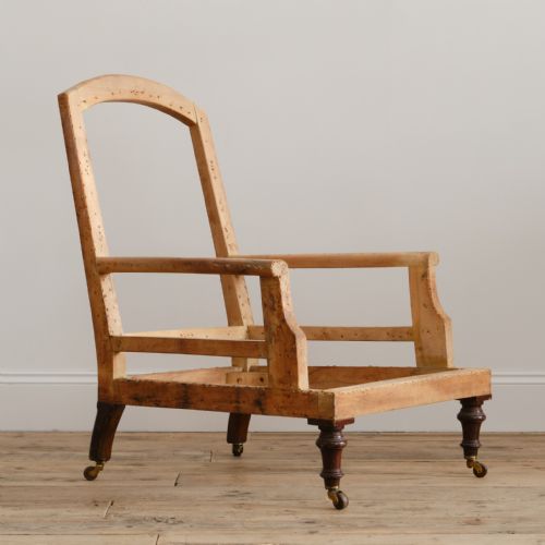 ANTIQUE 19TH CENTURY ARMCHAIR FRAME - ADDITIONAL PHOTO 2