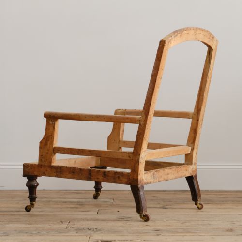 ANTIQUE 19TH CENTURY ARMCHAIR FRAME - ADDITIONAL PHOTO 4