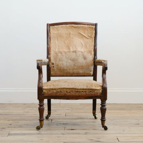 MID 19TH CENTURY ROSEWOOD OPEN ARMCHAIR C1840 - ADDITIONAL PHOTO 1