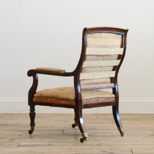 MID 19TH CENTURY ROSEWOOD OPEN ARMCHAIR C1840 - ADDITIONAL PHOTO 4