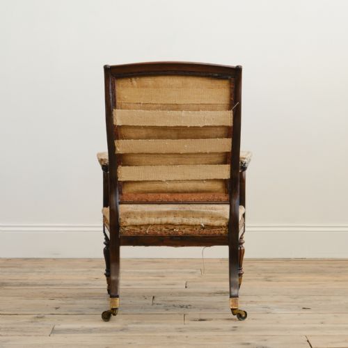 MID 19TH CENTURY ROSEWOOD OPEN ARMCHAIR C1840 - ADDITIONAL PHOTO 5
