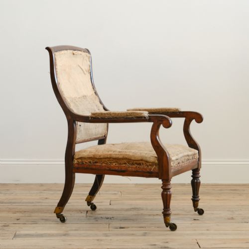 MID 19TH CENTURY ROSEWOOD OPEN ARMCHAIR C1840 - ADDITIONAL PHOTO 6