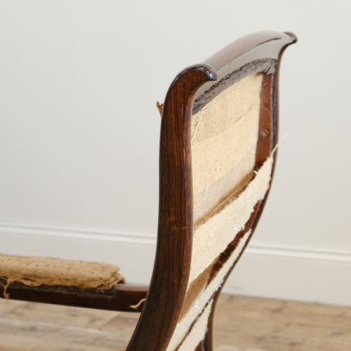 MID 19TH CENTURY ROSEWOOD OPEN ARMCHAIR C1840 - ADDITIONAL PHOTO 8
