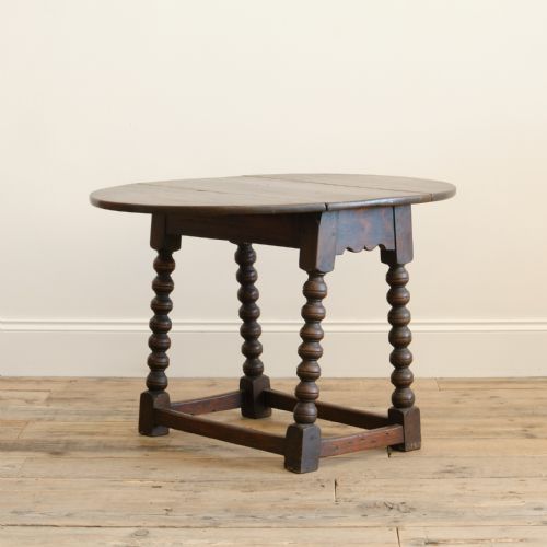ANTIQUE OVAL BOBBIN DROP LEAF TABLE - ADDITIONAL PHOTO 8