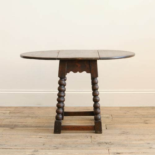 ANTIQUE OVAL BOBBIN DROP LEAF TABLE - ADDITIONAL PHOTO 9